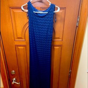 Navy blue long dress sleeveless